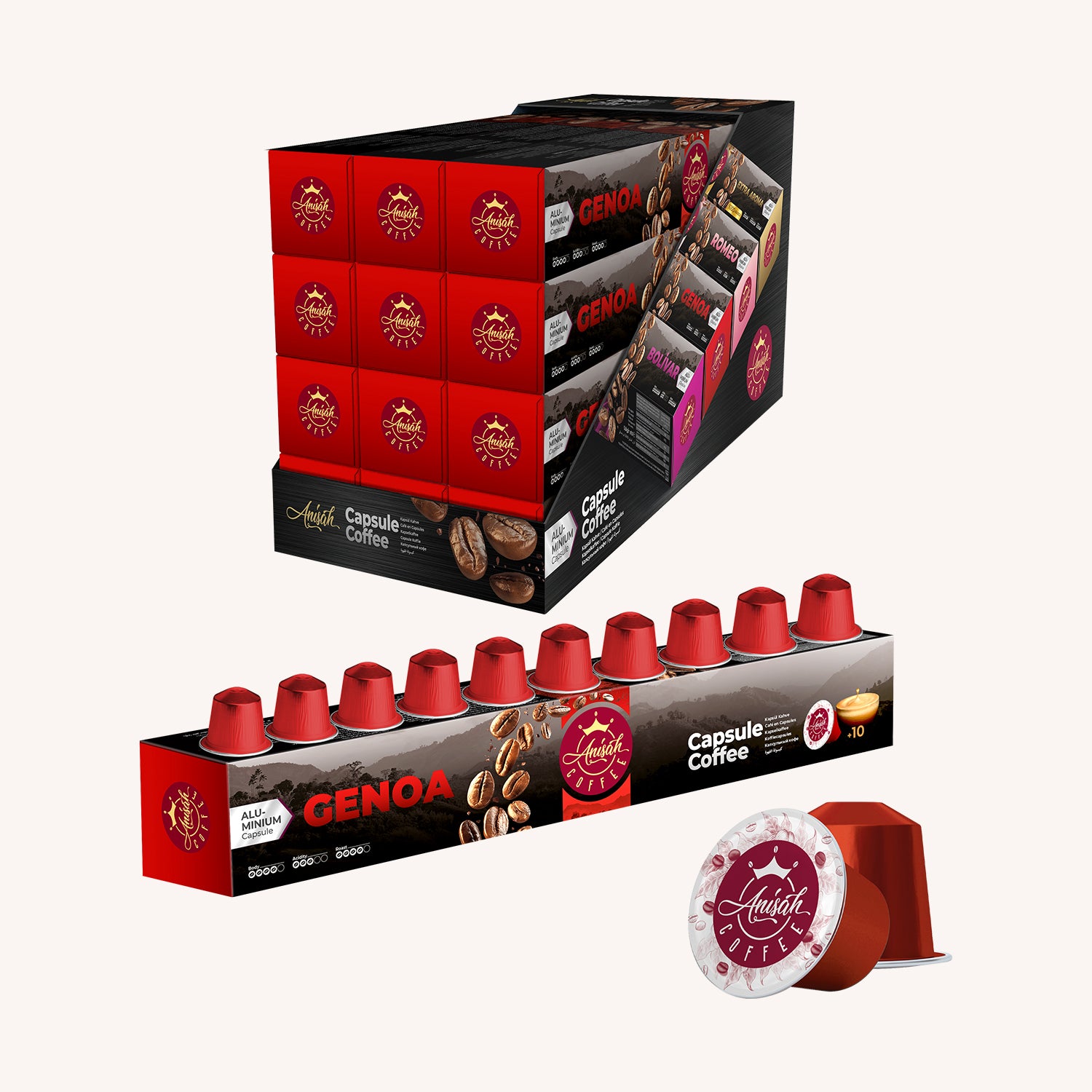 Genoa, Nespresso Uyumlu Alüminyum Kapsül Kahve,  12x10'lu Ekonomik Paket